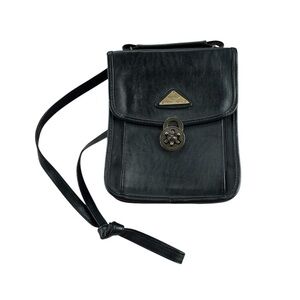 Legent Design Vintage 80s Top Handle Genuine Leather Crossbody Bag